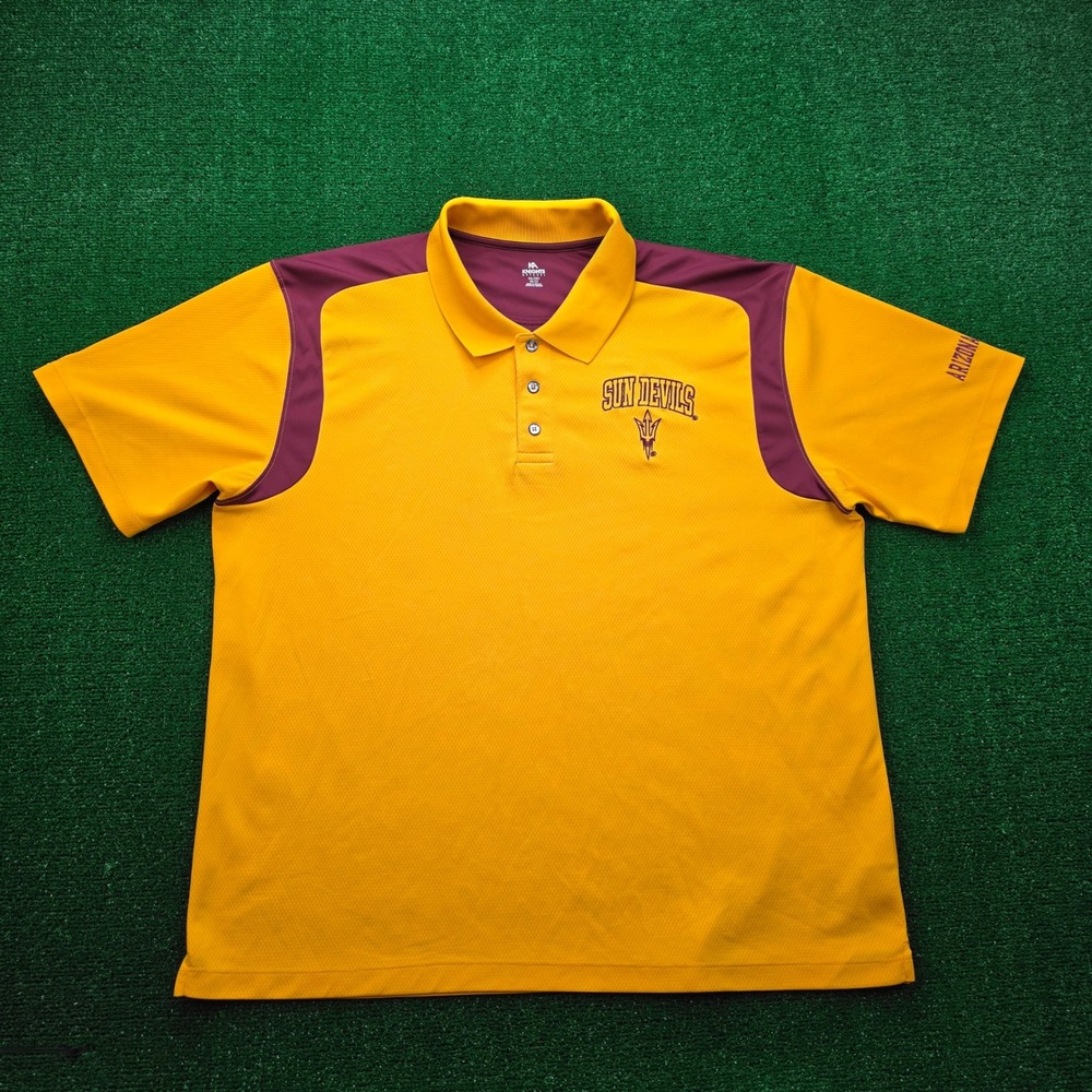 Arizona State Sun Devils Performance Polo Shirt Mens 2XL Yellow NCAA Golf